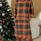 Relaxed Fit Plaid Shift Dress with Pockets