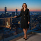 V-neck Long-Sleeve Fitted Blazer Dress