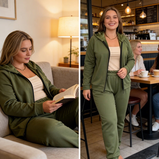 Värmefodrad träningsoverall med huva för damer