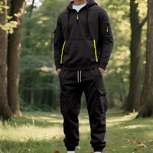 Men's Two-Piece Hooded Tracksuit Set