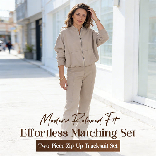 Tvådelad träningsoverall med dragkedja för damer