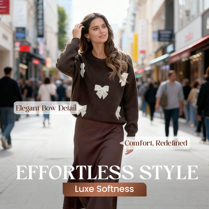 Chic stickad tröja och klänning i två delar för kvinnor