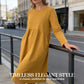👗Damklänning med lös passform, rund hals och fickor – enkel komfort och vardaglig elegans✨