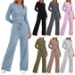 🔥SISTA DAGEN 50 % RABATT👚2025 Höstkläder för kvinnor Långärmad lounge-set med vida ben💕