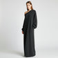 Asymmetrisk off-shoulder-tröja Maxi-klänning