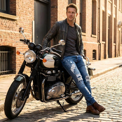 Snygga slitna skinny jeans för män