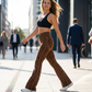 Yogabyxor med leopardmönster för kvinnor