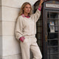 Plaid Patchwork Sweatshirt & Pants Set