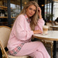Plaid Patchwork Sweatshirt & Pants Set