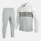 🔥Tvådelat set med huvtröja och byxor för herr, med snygg färgblockdesign och bekväm huvtröja👖