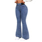 🔥🎁Nyhet 50 % RABATT🔥Högmidjade stretchiga flare-jeans för damer