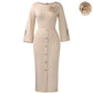 Elegant bodycon-klänning med rund halsringning