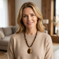 Syntetisk kristall halsband med Teardrop hänge