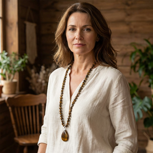 Syntetisk kristall halsband med Teardrop hänge