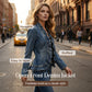 🧥 50% RABATT NU! 🌸 Dam Denimjacka med Volang & Öppen Framsida – Lättviktig & Feminin – Mångsidig & Chic 👗