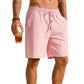 Enfärgade strandshorts med lös passform för män