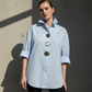 🌞Vårens uppvaknande: 50 % rabatt!👚  Oversized damskjorta med statementknappar
