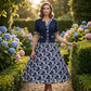 Elegant blommig A-linje-klänning