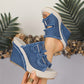 Casual Denim Platform Slide Sandals för kvinnor