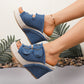 Casual Denim Platform Slide Sandals för kvinnor