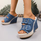 Casual Denim Platform Slide Sandals för kvinnor