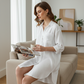 🔥Hot Sale Offers-Women's Loose-Fit Mid-Length Button-Down Shirt