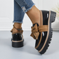 Eleganta loafers med rosett och tjock klack för damer
