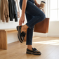 Eleganta loafers med rosett och tjock klack för damer
