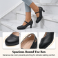 Eleganta pumps med rund tå och ankelrem