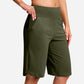 Yogashorts för damer med hög midja och fickor