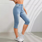 Caprijeans för damer med hög midja och smal passform