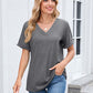 👚 50% RABATT! 🌸 Dam V-ringad Kortärmad Casual T-shirt – Andningsbar, Lätt & Perfekt För En Avslappnad Sommarlook ☀️