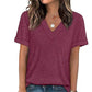 👚 50% RABATT! 🌸 Dam V-ringad Kortärmad Casual T-shirt – Andningsbar, Lätt & Perfekt För En Avslappnad Sommarlook ☀️