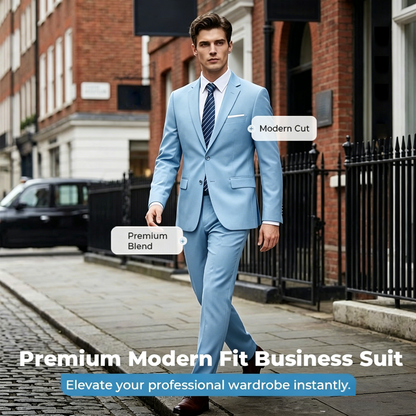 ✨👔60% RABATT + FRI FRAKT 💼Herr Tvådelad Kostym i Modern Passform – Andningsbar, Skrynkelfri & Professionell Stil ✨