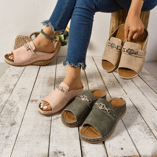 Bekväma sandaler med öppen tå för kvinnor