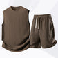 Set med linne och shorts i ledig sportstil för män