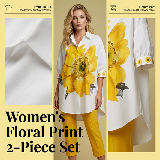 Tvådelat set för damer med blommönster