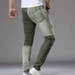 Slim fit-jeans för män med tonad effekt och slitningar