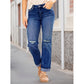 👖Casual-jeans för damer med slitningar och raka ben – trendiga & smickrande🔥