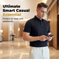 Kortärmad, enfärgad, svalkande skjorta för män i business casual-stil