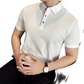 Kortärmad, enfärgad, svalkande skjorta för män i business casual-stil
