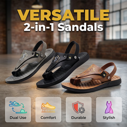 Herr konvertibla 2-i-1 sandaler och tofflor