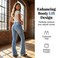 Jeans med hög midja och utsvängda ben i stretch för dam