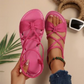 🎁 Heta sommarerbjudanden - 50% rabatt! 🔥Dam Sandaler med Korsande Remmar och Platt Sula