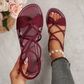 🎁 Heta sommarerbjudanden - 50% rabatt! 🔥Dam Sandaler med Korsande Remmar och Platt Sula