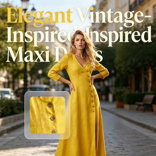 Långärmad skjortklänning i vintagestil