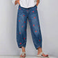 💖👖 Avslappnade hjärtprintade baggyjeans med avsmalnad vrist