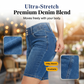 Dammodell med hög midja i stretchig denim