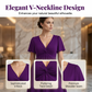 👗 50% RABATT NU! ✨ Elegant V-ringad Klänning med Vriden Front & Fickor – Smickrande & Bekväm – Perfekt för Alla Tillfällen 🌸