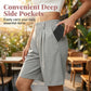 Casual-shorts med hög midja och veck för dam